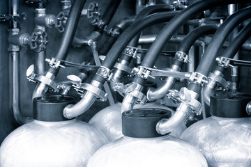 Aufkleber - Cylinder gas reducers with pressure gauge. Pressure gauge and gas cylinder
