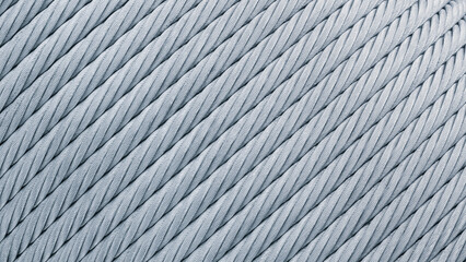 Poster - Texture of heavy duty new steel cable, steel wire rope, steel sling. Use for industrial or construction concept background