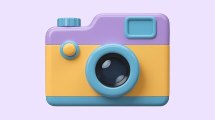 Aufkleber - A colorful cartoon camera, fun and playful design, perfect for kids.