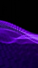 Poster - Hexagonal Grid with Flowing Blue Abstract Mesh on Black Background