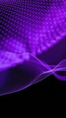Aufkleber - Dynamic Purple Dotted Wave with Neon Glow on Black Background