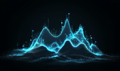 Poster - The high-tech future design backdrop features an abstract technology UI concept with HUD interfaces and hologram elements, displaying digital data charts, communication, computing, and a circular