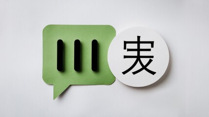 Poster - Pause button and the Japanese word for 'beauty' shown in a minimalist design.