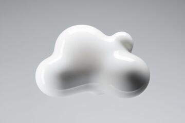 Leinwandbilder - Abstract white blob, smooth texture, glossy surface, amorphous form, 3D render.