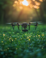 Poster - Concept of smart agriculture with advanced technology solutions, drones, sensors, automated farming systems for food production, highresolution, 4K quality