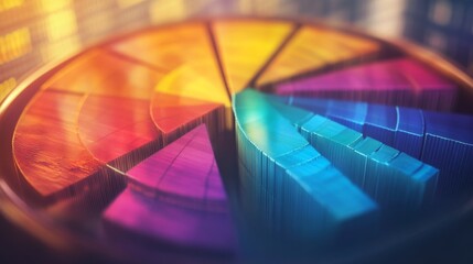 Aufkleber - A detailed D pie chart illustrating market share distribution, with textured segments and a light reflection effect, creating a sense of depth and dimension.