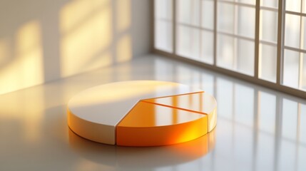 Aufkleber - A detailed D pie chart illustrating market share distribution, with textured segments and a light reflection effect, creating a sense of depth and dimension.