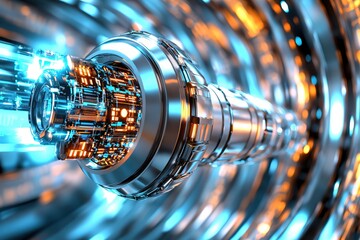 Poster - Futuristic Technology Design with Abstract Patterns and Vibrant Colors in a Dynamic Space