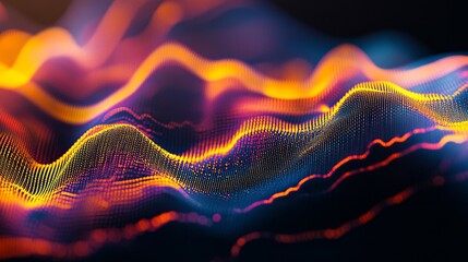 Leinwandbilder - A dynamic financial graph showing fluctuations in stock prices, with bold colors and D effects, emphasizing the fast-paced nature of the business world.