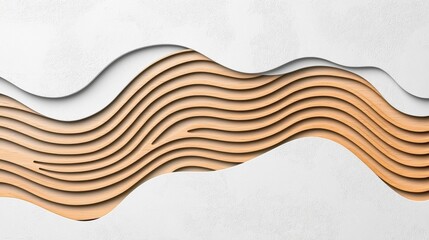 Poster - Serene Undulating Waves of Warm Earth Toned Abstract Shapes