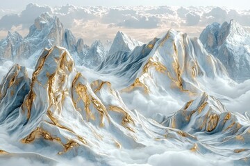 Poster - Rocky Mountains range and clouds sunset landscape Travel view wilderness nature tranquil landscape
