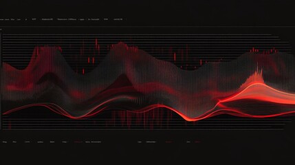 Poster - A high-contrast financial graph featuring animated data points and lines, representing real-time business analysis, against a clean and minimalist background.