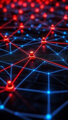 Poster - Abstract Technology Background, Fiber Optic Connections, Network Communication, Data Transfer