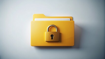 Poster - Silhouette of Padlock on Folder: Secure File Password Protection