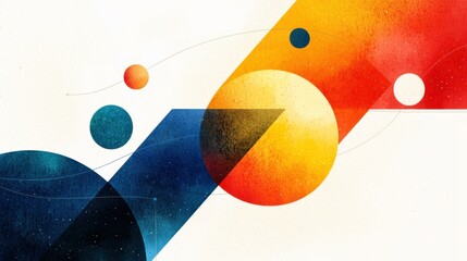 Poster - Vibrant Abstract Composition with Geometric Shapes in Vivid Colors and Textures