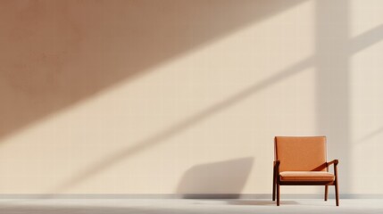 Poster - Comfortable armchair in a quiet and minimalist office illuminated by natural light