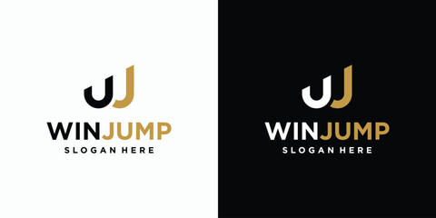 Poster - W and J initials vector logo design with modern, simple, clean and abstract style. Icon for business, sports and personal branding.