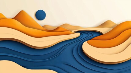 Poster - Mesmerizing Surreal Landscape with Dynamic Waves and Vibrant Gradients