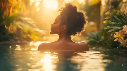 young beautiful woman in spa