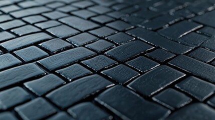 Poster - Sleek Monochromatic Geometric Tile Pattern Background