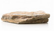 © hardvicore - Empty rocky podium for product presentation. Stone pedestal isolated on white background.
