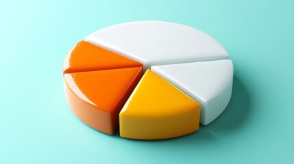 Fototapete - A visually appealing D pie chart featuring interactive segments, where colors change upon hovering, symbolizing a modern approach to data representation.