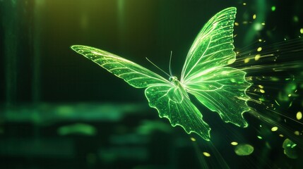 Wall Mural - green abstract background with elegant waves