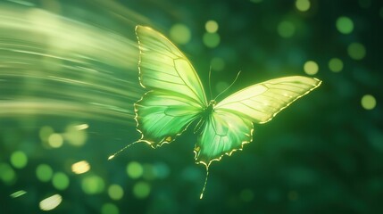 Wall Mural - green abstract background with elegant waves
