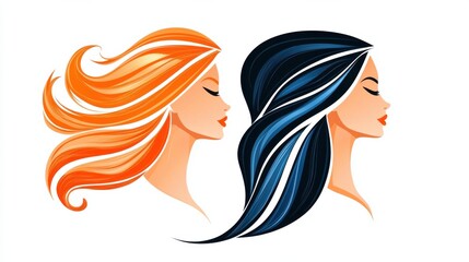 Poster - Stylized Feminine Portraits with Vibrant Colors and Modern Design Elements