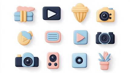 Poster - Colorful Icon Collection for Mobile Application Interface and UI Design
