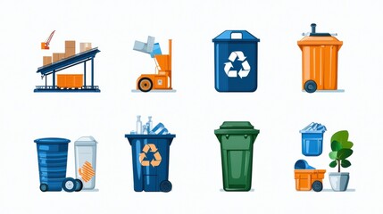 Poster - Waste Recycling and Sorting Equipment at Eco friendly Recycling Facility