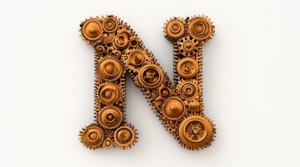 Poster - Intricate Metallic Cogwheel Mechanism Showcasing Industrial Engineering and Design
