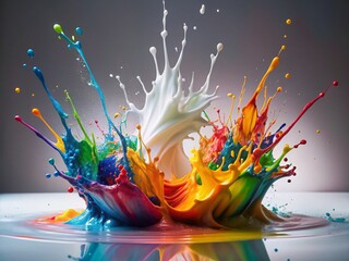 Poster - Vibrant Paint Splash Canvas: Artistic Backdrop for Creative Projects
