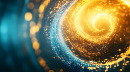 Poster - Golden Spiral of Light and Energy Abstract Art