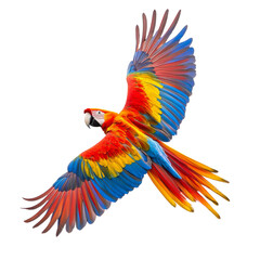 Wall Mural - Colorful parrot flying on white