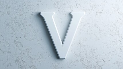 Poster - Gray Stylized Letter V on Plain Background