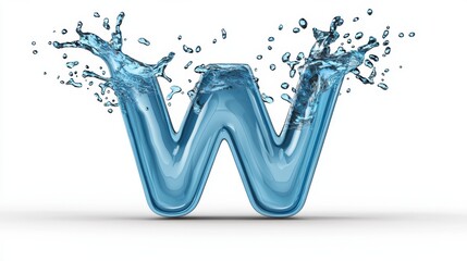 Poster - Splashing Wave of Blue Water Droplets in Dynamic Motion and Fluid Abstract Art