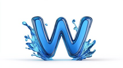Poster - Splash of Vibrant Blue Liquid Dynamic Abstract Design