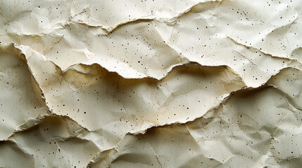 Fototapete - Crumpled textured paper background with natural grain and subtle speckles, ideal for eco friendly designs and artistic projects