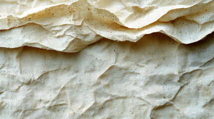 Fototapete - Crumpled linen textured paper background with natural fibers and grain. This eco friendly material showcases soft, neutral tone, perfect for various design projects