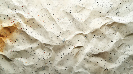 Aufkleber - Crumpled textured paper with speckles and stains, showcasing unique, artistic background. Ideal for creative projects and design work