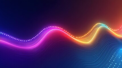 Poster - Abstract Colorful Wave Lines Glowing Neon Lights Background
