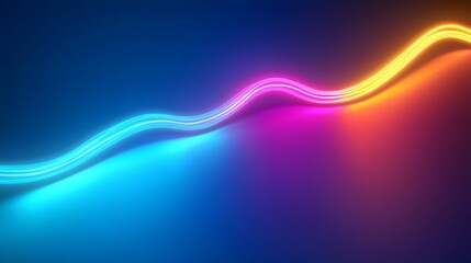 Poster - Abstract Neon Wave Gradient Background Design