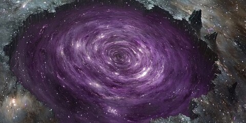 Wall Mural - Cosmic vortex in a vibrant purple galaxy