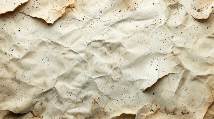 Poster - Crumpled textured paper background with speckles and natural tones, ideal for eco friendly designs and artistic projects. Perfect for crafting and stationery
