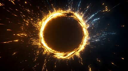 Poster - Fiery Ring of Light with Radiant Streaks