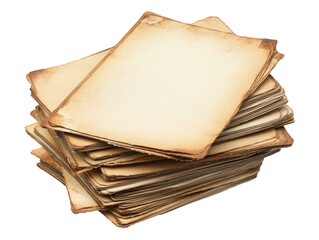 Wall Mural - stack of vintage parchment papers on display