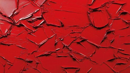 Aufkleber - A close-up of textured red paint, showcasing dynamic layers and brushstroke patterns.