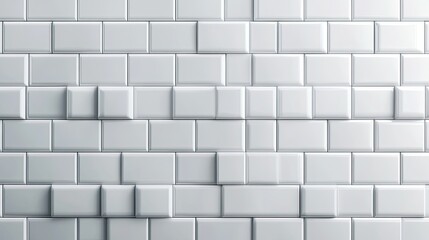 Poster - Displaying a smooth white brick wall texture suitable for various design projects and creative backdrops
