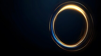 Poster - Abstract glowing circular light trails design